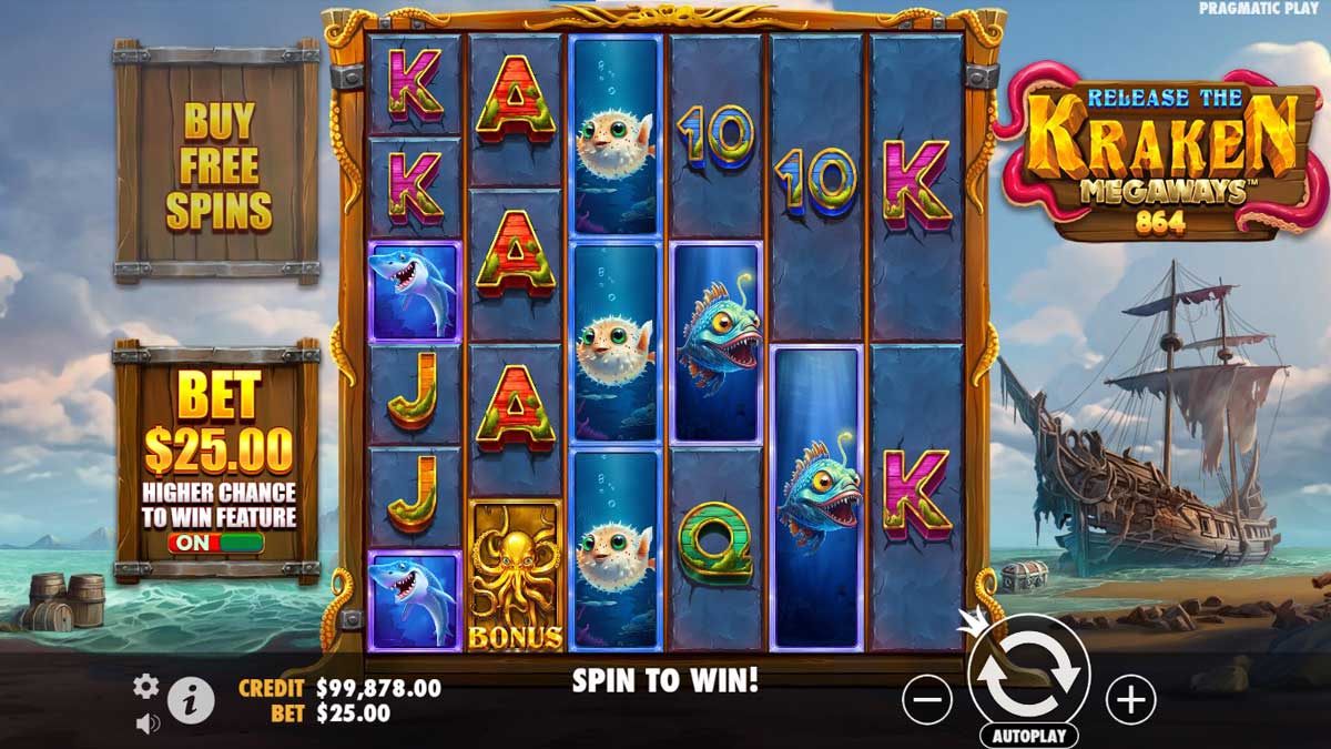 Release the Kraken Megaways slot machine game